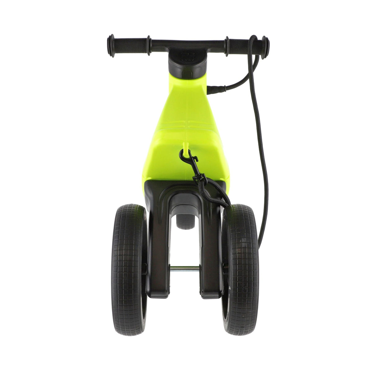 Bicicleta fara pedale cu cosulet pentru ghidon, 2 in 1, 18+ luni, pneuri si manere de cauciuc, 4 nivele de reglaj pe inaltime, Funny Wheels Rider SuperSport Lime/Black